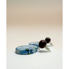 Boucle d’oreille cercle à motif Bleu ciel CEBU302 - Surkana