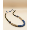 Collier à imprimé fleur bleue Bleu ciel CEBU108 - Surkana