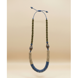 Collier à imprimé fleur bleue Bleu ciel CEBU108 - Surkana