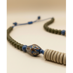 Collier à imprimé fleur bleue Bleu ciel CEBU108 - Surkana