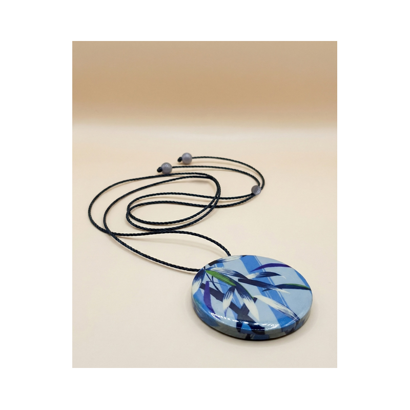Collier jungle Bleu ciel CEBU103 - Surkana