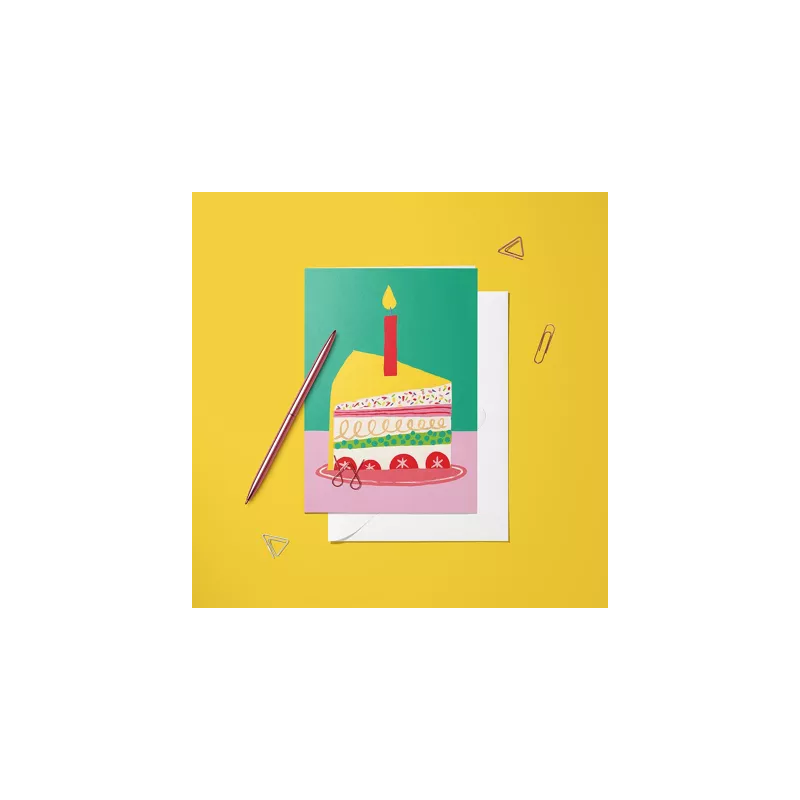 Carte Gâteau d'Anniversaire- HELLO COULEUR - Achat en ligne - Jaines