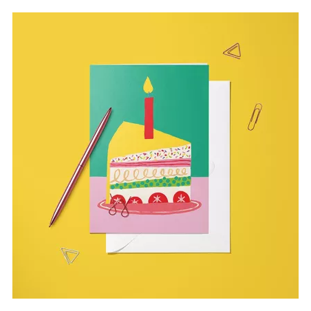 Carte Gâteau d'Anniversaire- HELLO COULEUR - Achat en ligne - Jaines
