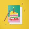 Carte Gâteau d'Anniversaire- HELLO COULEUR - Achat en ligne - Jaines