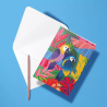 Carte Perroquets tropicaux - HELLO COULEUR
