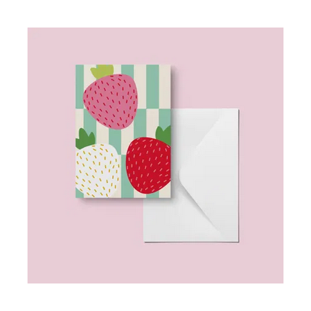 Carte Trio de fraises - HELLO COULEUR - Achat en ligne - Jaines
