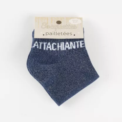 Chaussettes basses pailletées marine ATTACHIANTE - FELIZZ