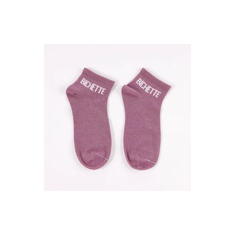 Chaussettes basses pailletées violettes BICHETTE - FELIZZ