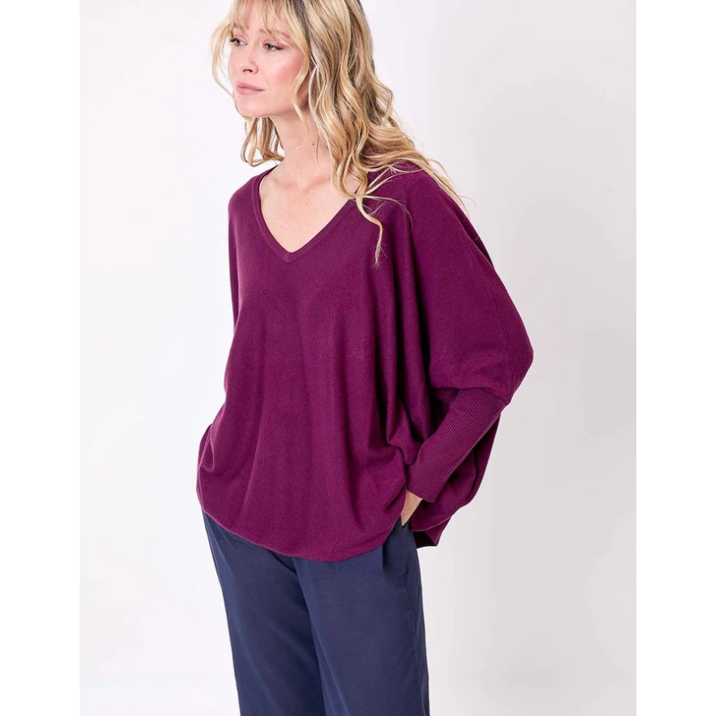 Pull oversize Lana prune AFPL2501 - La Fiancée