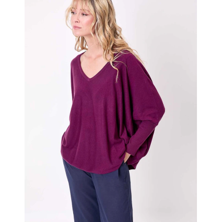 Pull oversize Lanna prune AFPL2501 - La Fiancée - Achat en ligne - Jaines