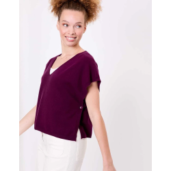 Pull V ouvert Lanna prune...