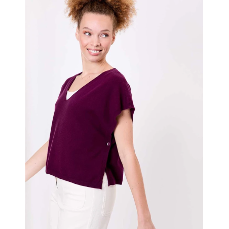Pull oversize Lanna prune AFPS2508 - La Fiancée - Achat en ligne - Jaines