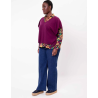 Pull V ouvert Lanna prune AFPS2508 - La Fiancée