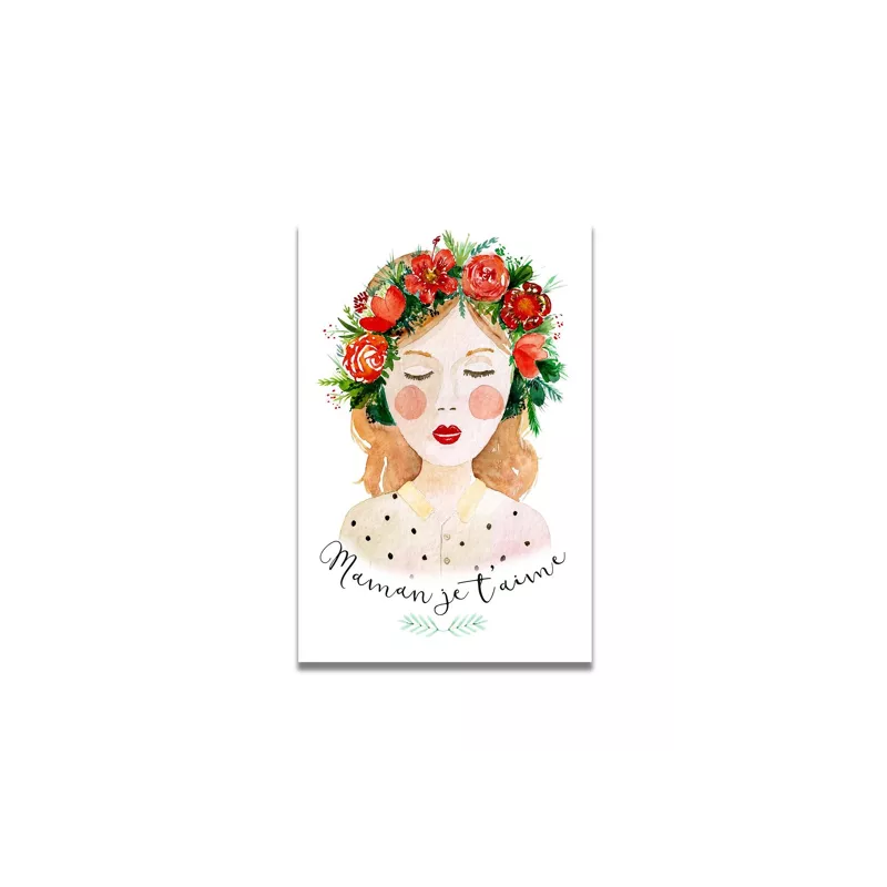 Carte Aquarelle Maman je t'aime - Les rêves de Caro