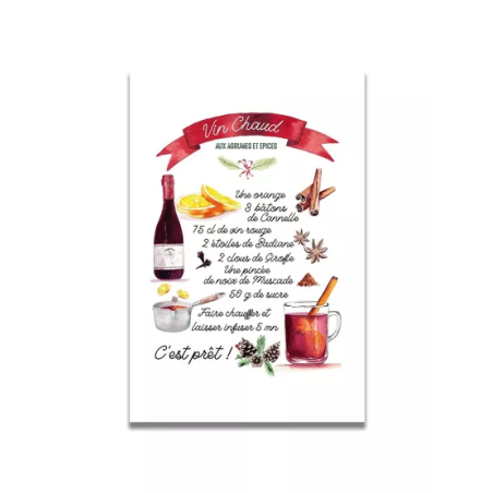 Carte Aquarelle VIN CHAUD DE NOËL- Les rêves de Caro - Achat en ligne - Jaines