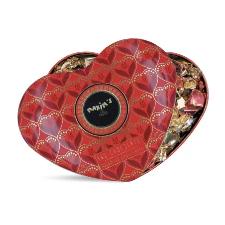 Grande boîte coeur - assortiment de chocolat au nougat - Maxim's de Paris- Achat en ligne - Jaines