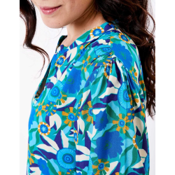Robe ample fluide OLYMPE Swing Blue - Princesse Nomade