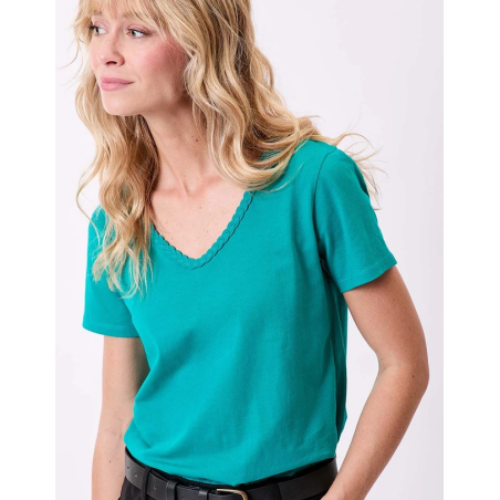 T-Shirt EMON col tressé PFTE2604 - Achat en ligne - Jaines