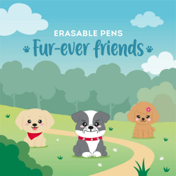 Set 3 Stylos Encre Gel Effaçable Fur-ever Friends - Erasable Pen - Legami