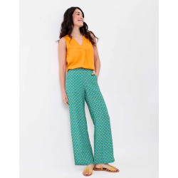 Pantalon fluide ample ESTIA Aksana celadon- Princesse Nomade - Achat en ligne - Jaines