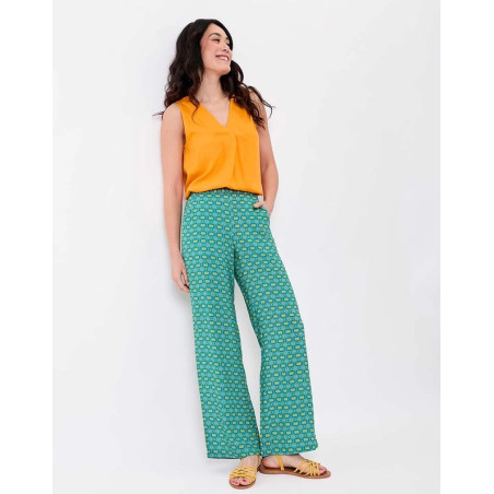 Pantalon fluide ample ESTIA Aksana celadon- Princesse Nomade - Achat en ligne - Jaines