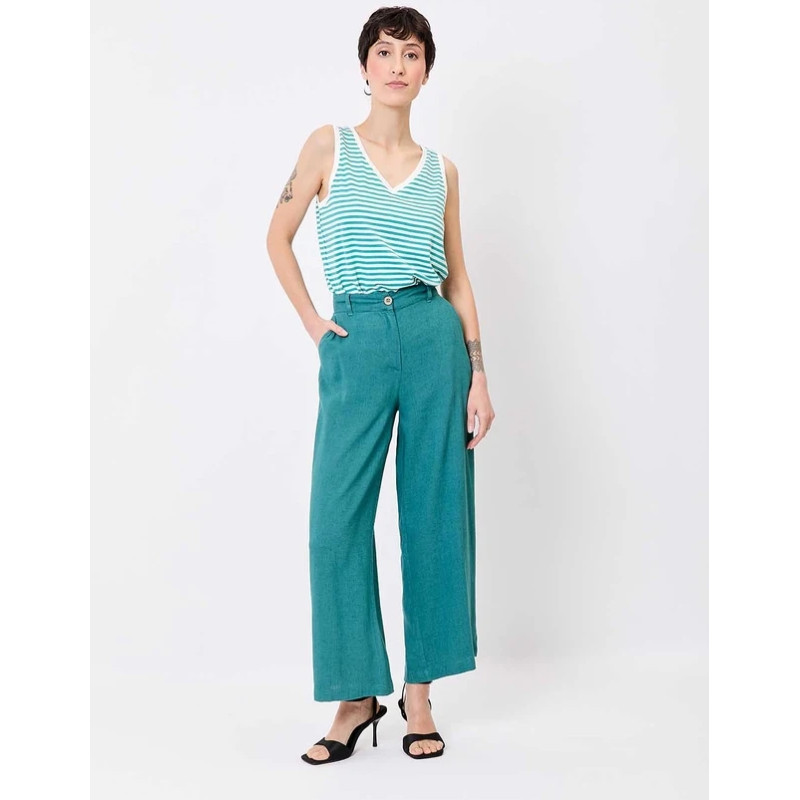 Pantalon large Amelia mer EFPA2614 - Princesse Nomade - Achat en ligne - Jaines