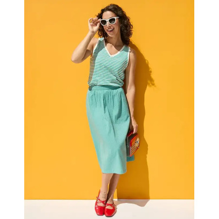 Jupe midi GAELA Petrol Blue 26EJG04 - Princesse Nomade - Achat en ligne - Jaines