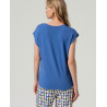 T-shirt col en V Bleu BABO014 - Surkana - Achat en ligne - Jaines