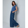 T-shirt col en V Bleu BABO014 - Surkana - Achat en ligne - Jaines