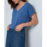T-shirt col en V Bleu BABO014 - Surkana - Achat en ligne - Jaines