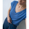 T-shirt col en V Bleu BABO014 - Surkana - Achat en ligne - Jaines