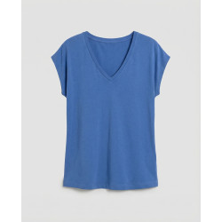T-shirt col en V Bleu BABO014 - Surkana - Achat en ligne - Jaines