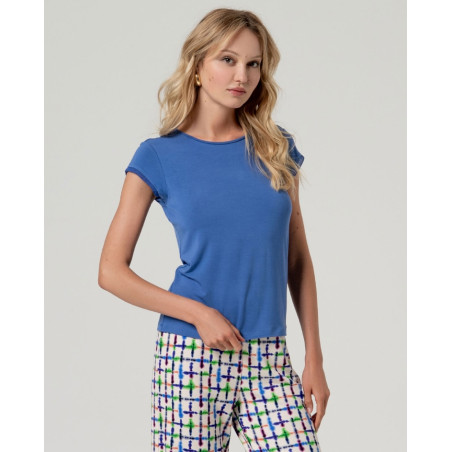 T-shirt à manches courtes Bleu BABO013 - Surkana - Achat en ligne - Jaines