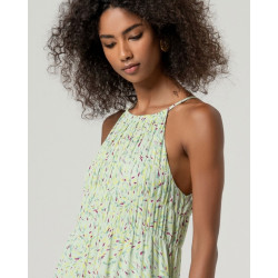 Robe longue à bretelles avec fronces Vert poudré KILA721 - Surkana - Achat en ligne - Jaines