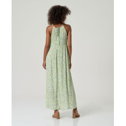 Robe longue à bretelles avec fronces Vert poudré KILA721 - Surkana - Achat en ligne - Jaines
