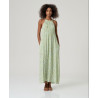 Robe longue à bretelles avec fronces Vert poudré KILA721 - Surkana - Achat en ligne - Jaines