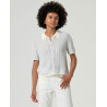 Cardigan col polo manches courtes Écru HITA331  - Surkana - Achat en ligne - Jaines