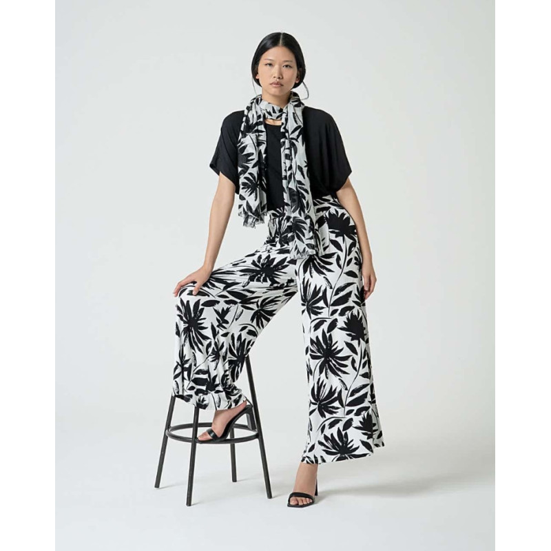T-shirt oversize à encolure bateau Noir LICA011 - Surkana