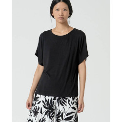 T-shirt oversize à encolure bateau Noir LICA011 - Surkana