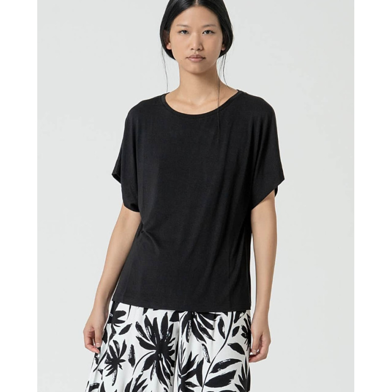 T-shirt oversize à encolure bateau Noir LICA011 - Surkana - Achat en ligne - Jaines