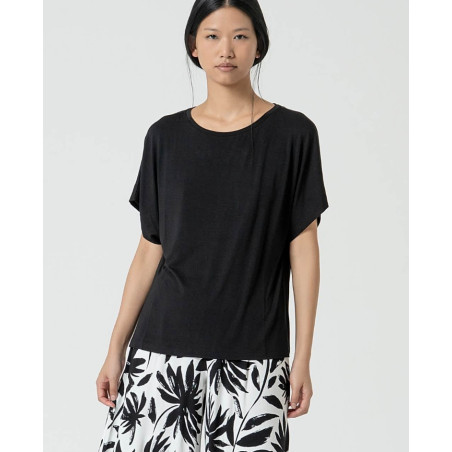 T-shirt oversize à encolure bateau Noir LICA011 - Surkana - Achat en ligne - Jaines