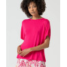 T-shirt oversize à encolure bateau Fushia LICA011 - Surkana