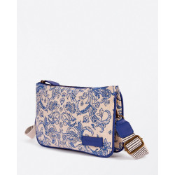Sac bandoulière zippé Bleu...