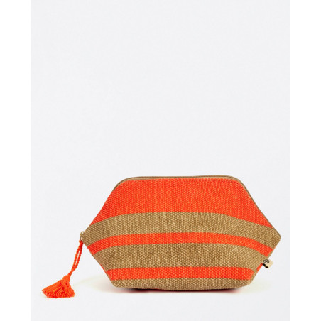Trousse de toilette trapèze à rayures tissées MAGI122 - Surkana - Achat en ligne - Jaines