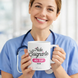 Mug Aide soignante au top - Achat en ligne - Manahia