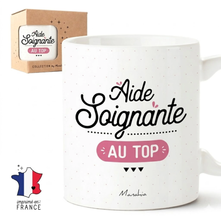 Mug Aide soignante au top - Achat en ligne - Manahia