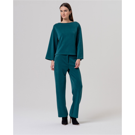 T-shirt coupe boxy Vert bouteille BAMU018 - Surkana - Achat en ligne - Jaines