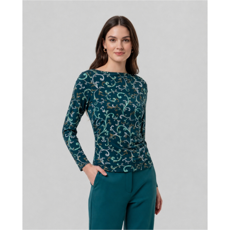 T-shirt col bateau Vert foncé XIVI014 - Surkana - Achat en ligne - Jaines