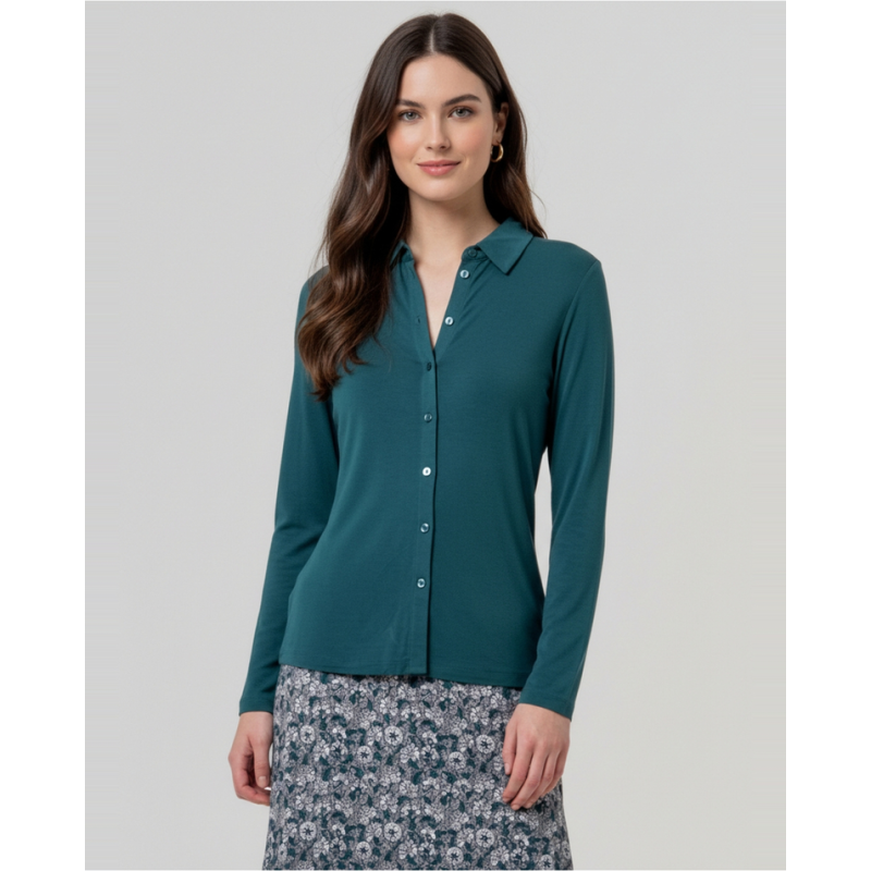 Chemise slim fit Vert bouteille BAUM111 - Surkana - Achat en ligne - Jaines