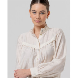 Blouse avec détail devant Écru BABU122 - Surkana - Achat en ligne - Jaines